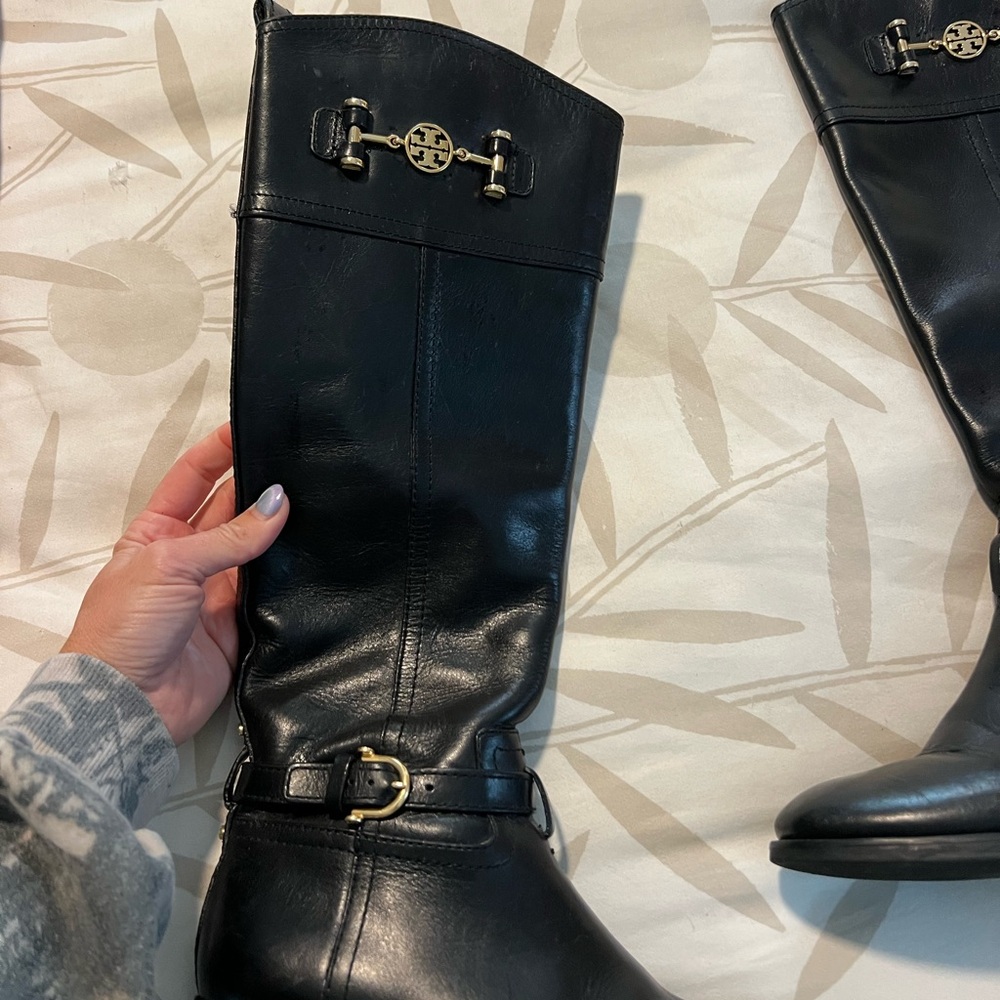 Tory Burch Black Leather Winter Boots